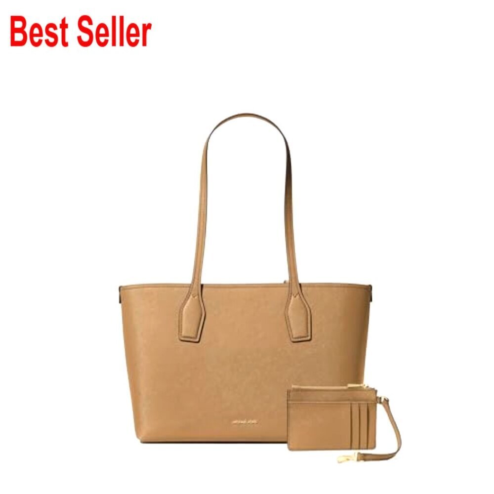 Saffiano Leather Tote with Detachable Zip Case, Magnetic Closure - Picture 4 of 5